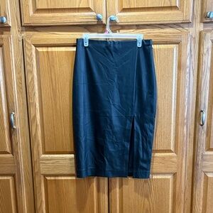 Express Classic Black faux Leather Pencil Skirt